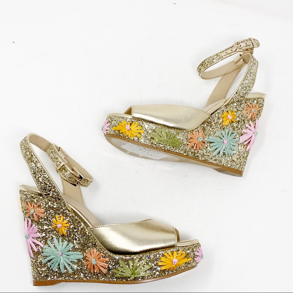 Anthropologie Botkier glitter wedge sandals